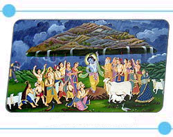 Krishnahob den Berg Govardhan